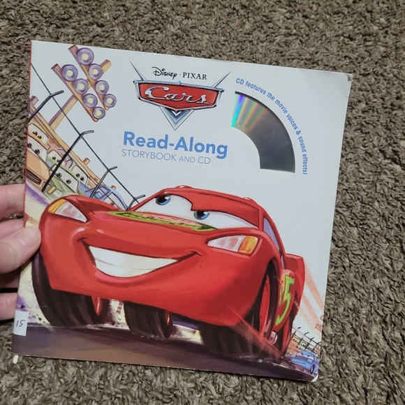 5/$10 Cars Readalong Story Book & CD Lightning McQueen Disney Paperback